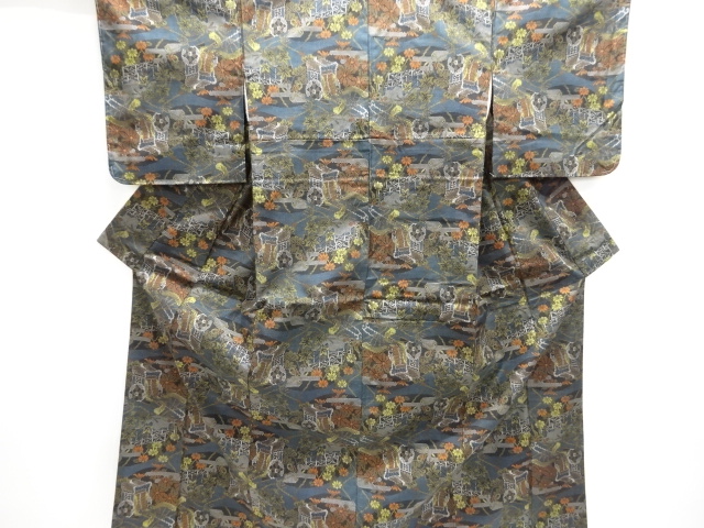 JAPANESE KIMONO / DORO OSHIMA TSUMUGI (5 maruki) / WOVEN GOSHO CART 